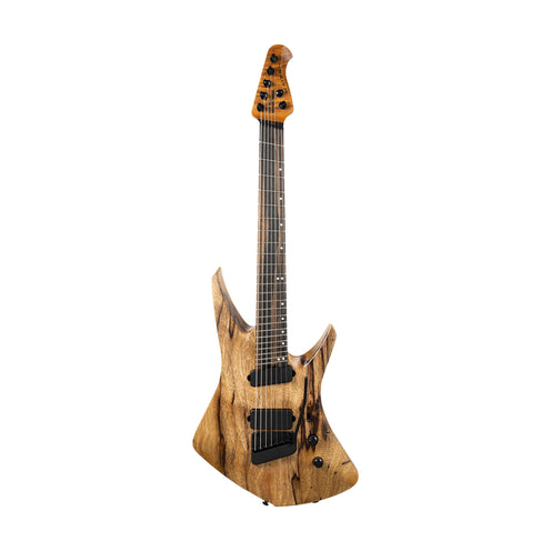 Ernie Ball Music Man Kaizen 7-String Electric Guitar w/Black Hardware, Ebony FB, Black Limba