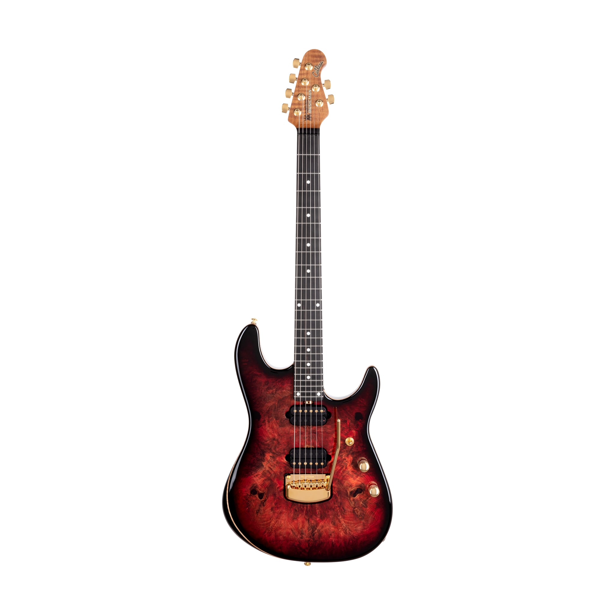 Ernie Ball Music Man Jason Richardson Signature Cutlass HH Electric Guitar, Ebony FB, Rorschach Red