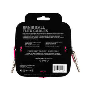 Ernie Ball 10FT Flex Straight to Straight Instrument Cable, Pink