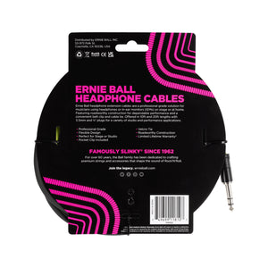 Ernie Ball 10 FT 1/4-inch TRS Male to 3.5mm TRS Female Headphone Extension Cable