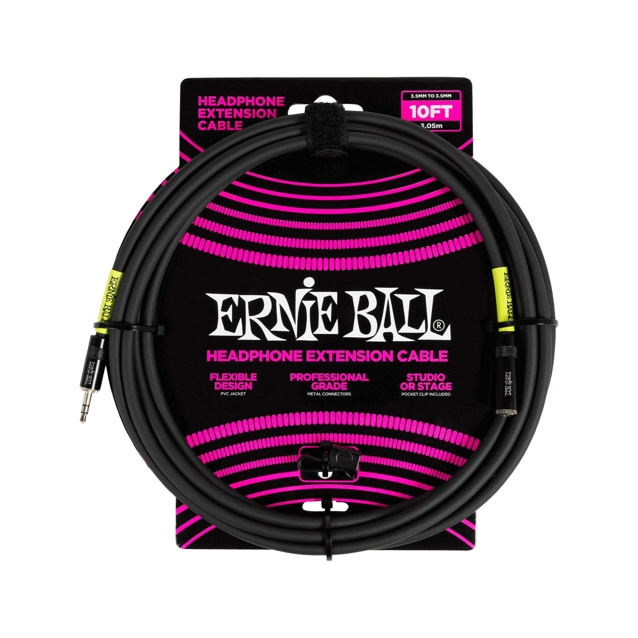 Ernie Ball 10FT 3.5mm TRS Male to 3.5mm TRS Female Headphone Extension Cable