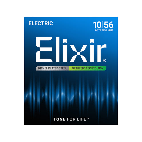 Elixir 19057 Nickel Plated Steel with OPTWEB coating 7-strings Electric Guitar Strings 10-56