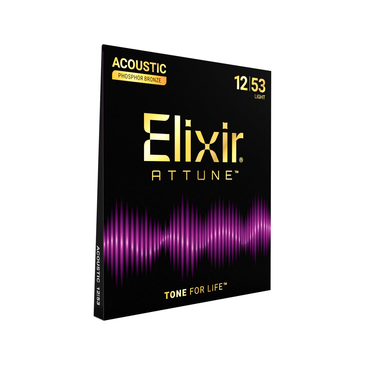 YUKARI ELIXIR Elixir 21052 Attune Phosphor Bronze Acoustic Guitar Strings, Light