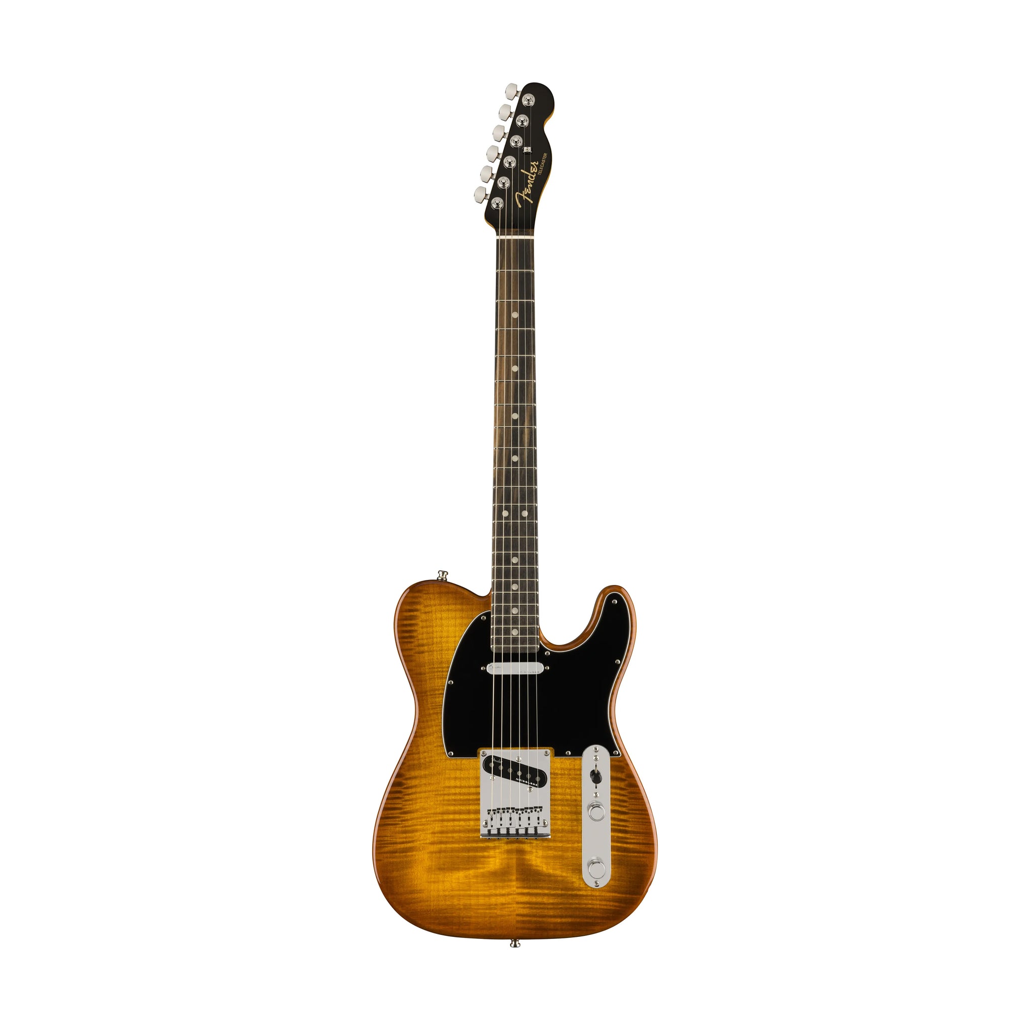 Fender American Ultra Limited Edition Telecaster Electric Guitar, Ebony FB, Tiger