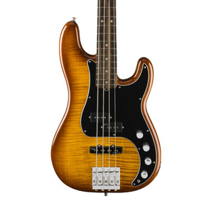 Fender American Ultra Limited Edition Precision Bass Guitar, Ebony FB, Tiger