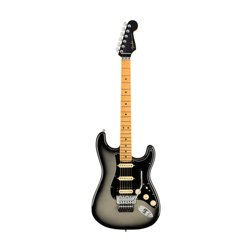 Fender American Ultra Luxe Stratocaster Floyd Rose HSS Electric Guitar, Maple FB, Silverburst