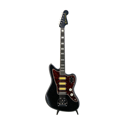 Fender Gold Foil Jazzmaster Electric Guitar, Ebony FB, Black Sparkle