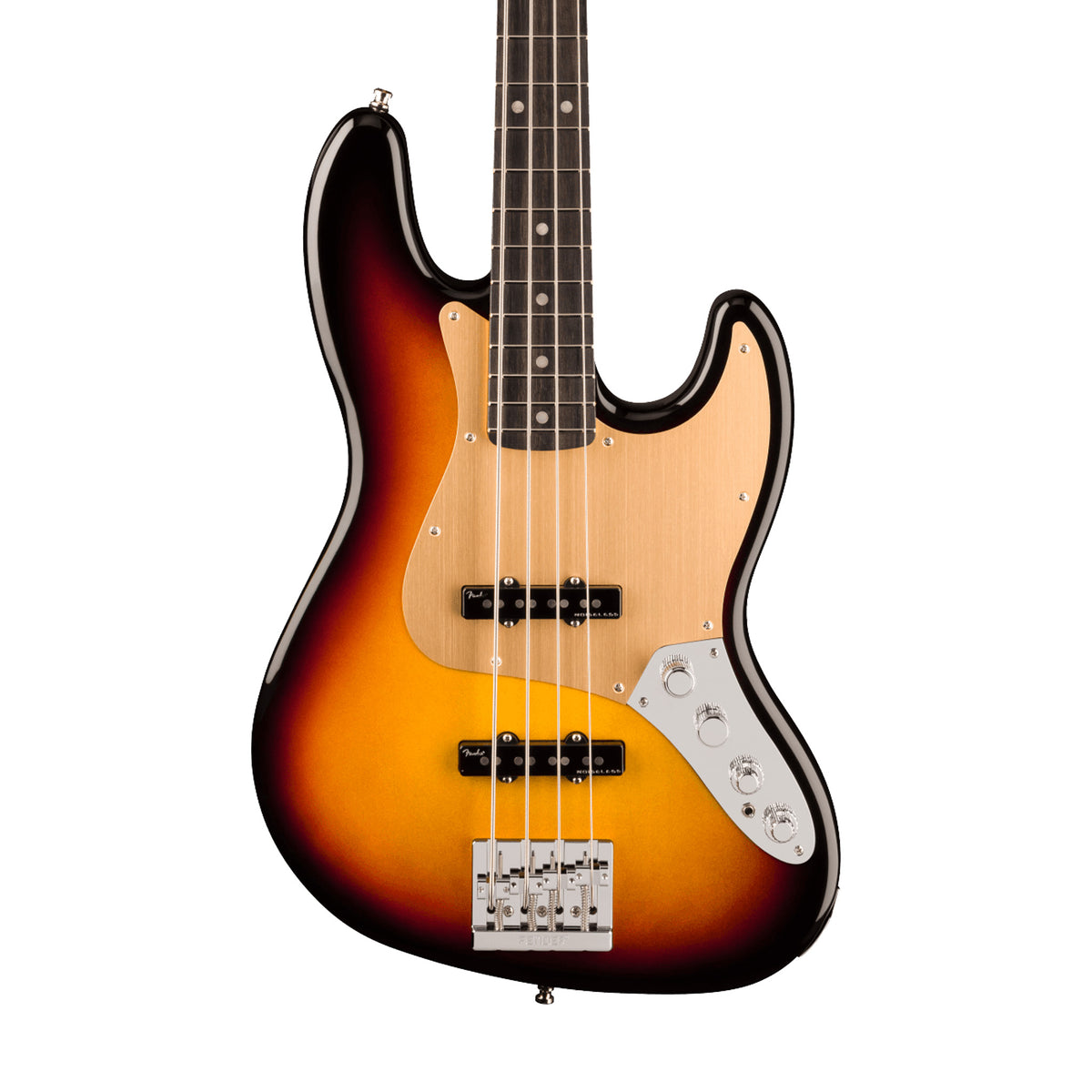 Fender American Ultra II Jazz Bass Guitar, Ebony FB, Ultraburst