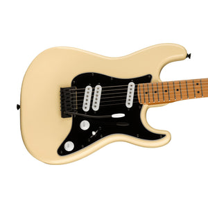 Squier FSR Contemporary Stratocaster Electric Guitar w/Special Roasted Maple Neck, Vintage White