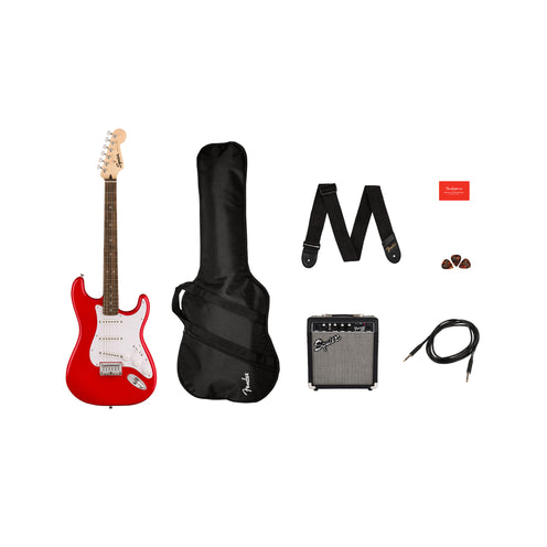 Squier Sonic Stratocaster Pack w/Gig Bag, Maple FB, 10G, 230V UK, Torino Red