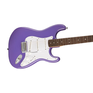 Squier Sonic Stratocaster Electric Guitar w/White Pickguard, Laurel FB, Ultraviolet