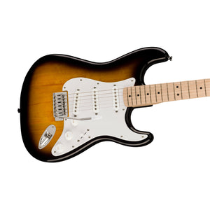 Squier Sonic Stratocaster Electric Guitar w/White Pickguard, Maple FB, 2-Color Sunburst