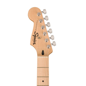 Squier Sonic Stratocaster Left-Handed Electric Guitar w/White Pickguard, Maple FB, Black