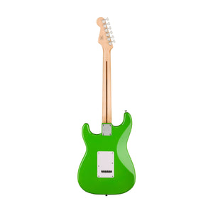 Squier FSR Sonic Stratocaster HSS Electric Guitar w/White Pickguard, Laurel FB, Lime Green
