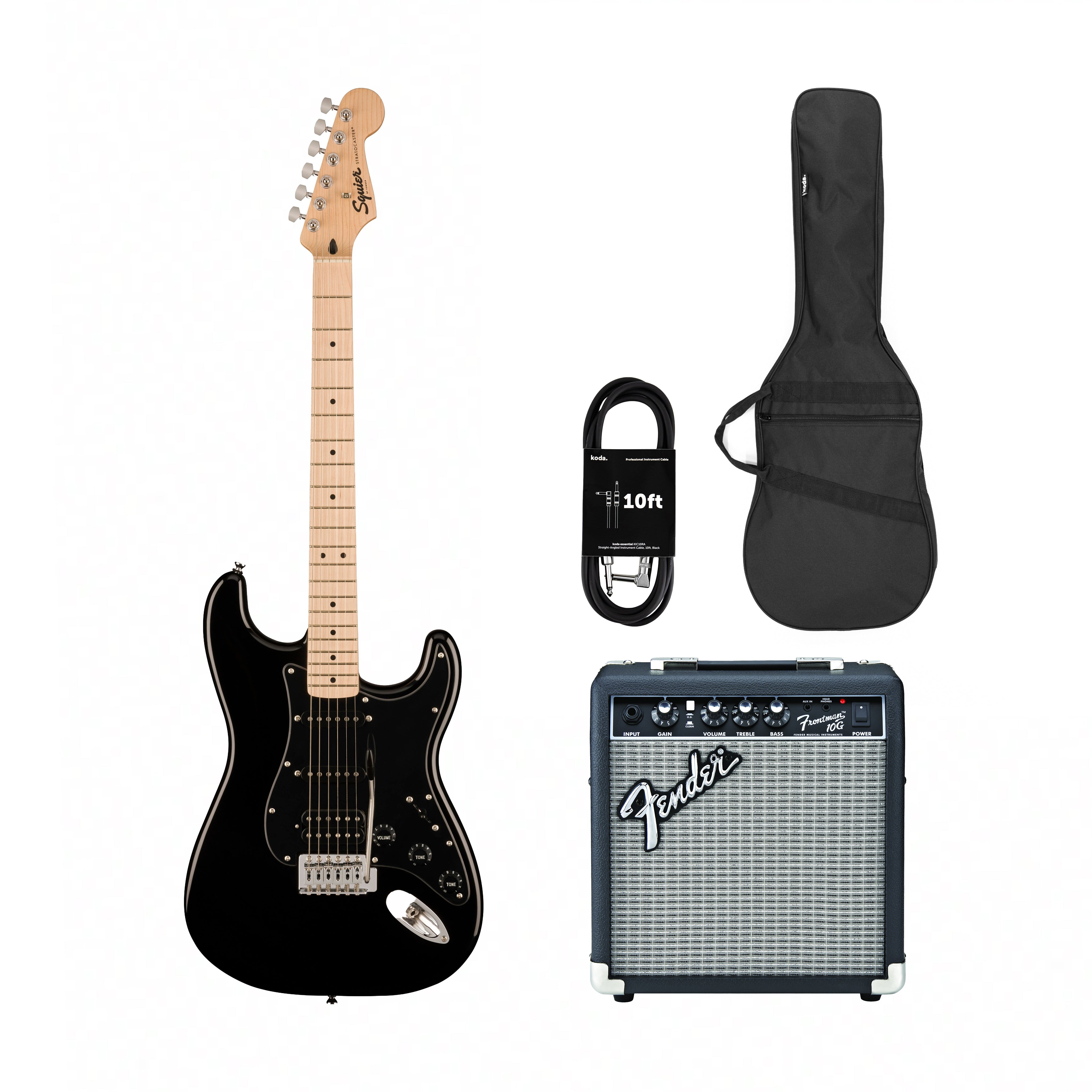 Squier Sonic Stratocaster HSS Electric Guitar w/Black Pickguard