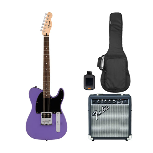 Squier Sonic Esquire H Electric Guitar Bundle w/Black Pickguard, Laurel FB, Ultraviolet (SG)