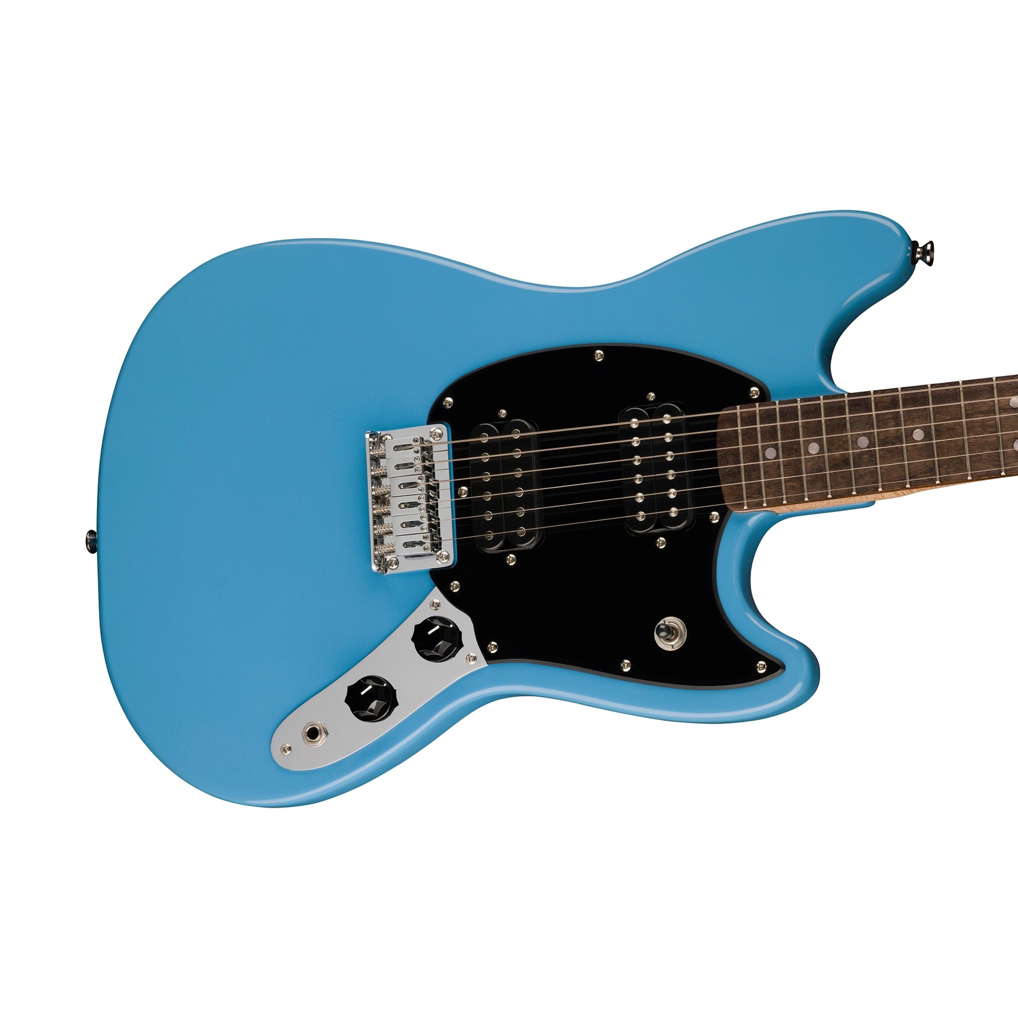 【美品】Squier Mustang California Blue Squier Sonic Mustang HH Electric Guitar w/Black Pickguard, Laurel