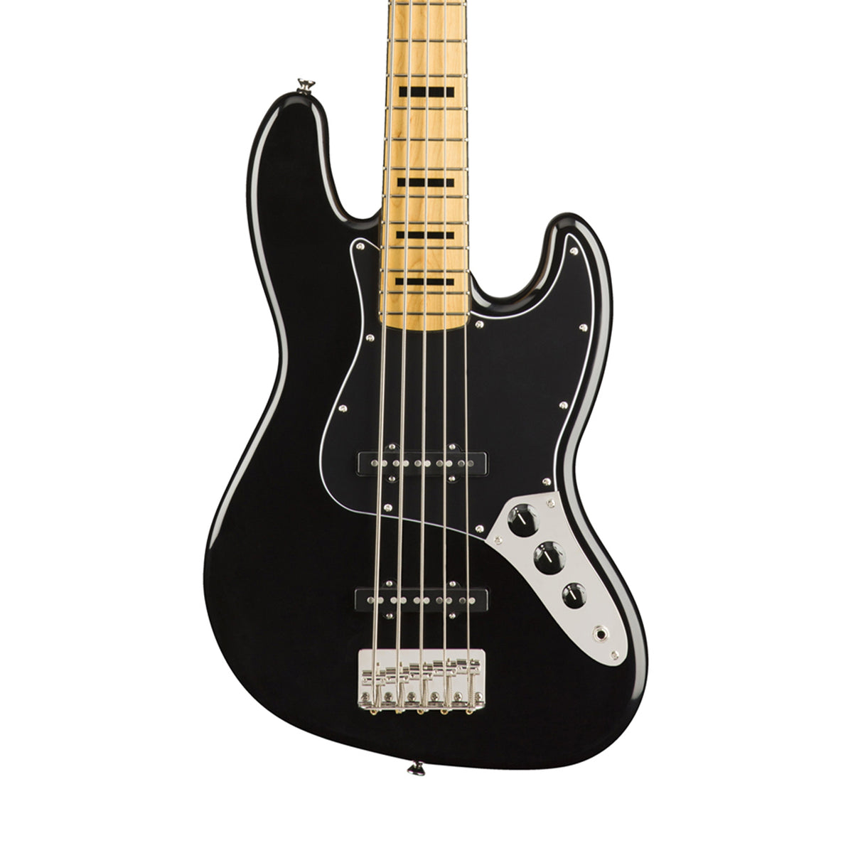 Squier Classic Vibe 70s Jazz 5-String Bass Guitar, Maple FB, Black