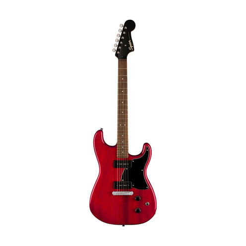 Squier Paranormal Strat-O-Sonic Electric Guitar, Laurel FB, Crimson Red Transparent