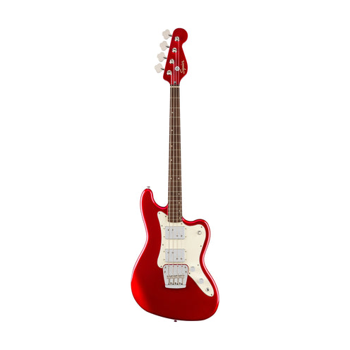 Squier Limited Edition Paranormal Rascal Bass HH Guitar, Laurel FB, Candy Apple Red