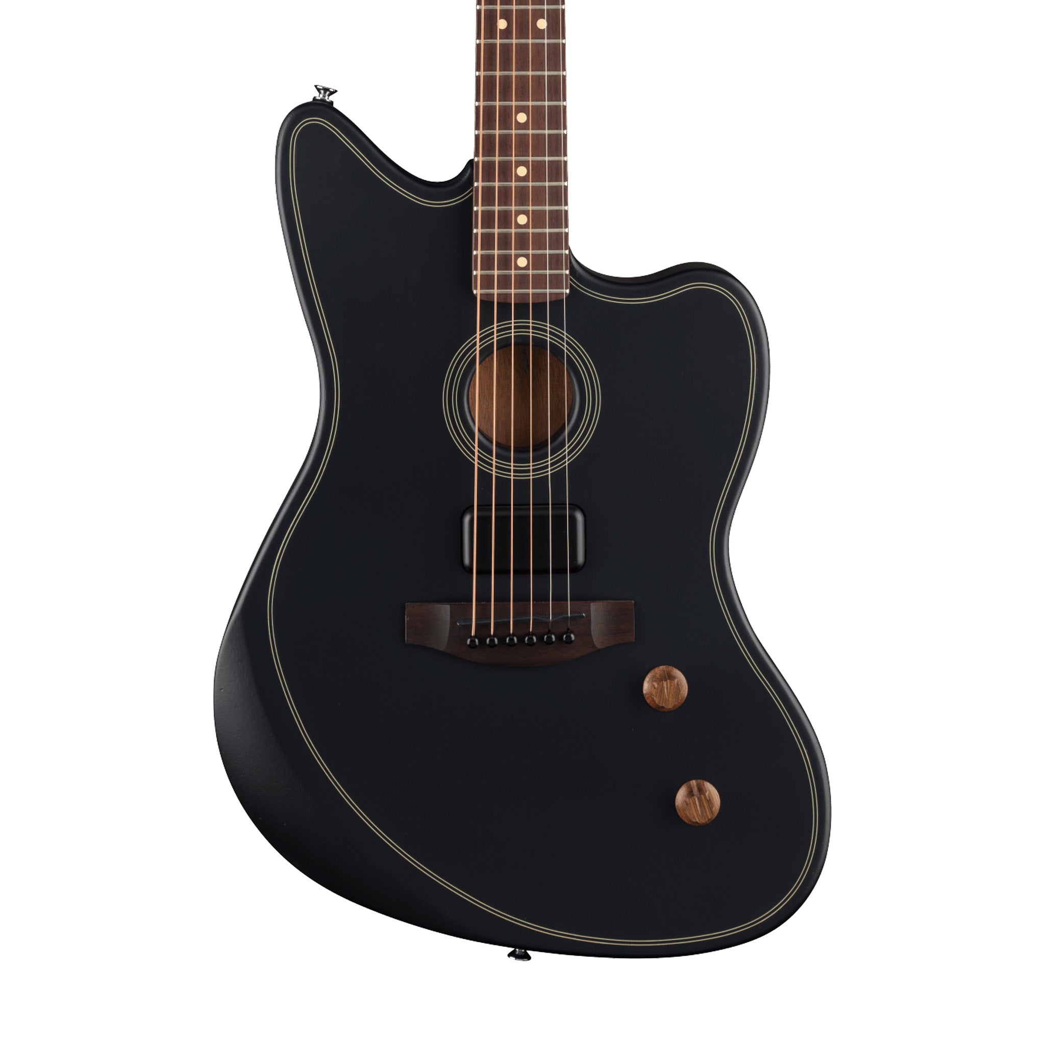 Fender Standard Acoustasonic Jazzmaster Guitar, RW FB, Black