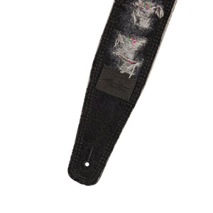 Fender X Wrangler Ripped Paisley Denim Guitar Straps, Black