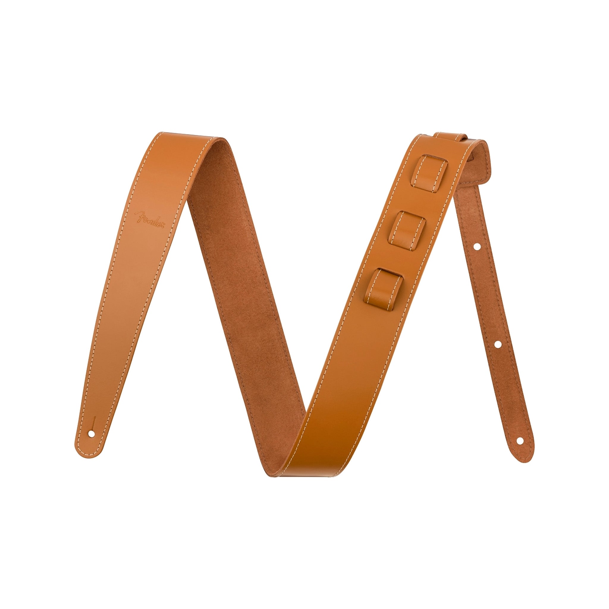 Fender 2inch Essentials Leather Guitar Strap, Tan
