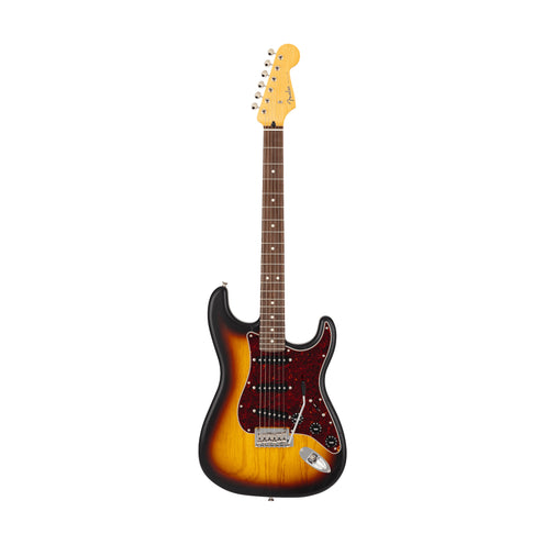Fender MIJ Limited Stratocaster Electric Guitar, RW FB, Raw Ash 3-Color Sunburst