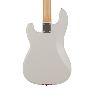 Fender Japan Traditional II 60s Precision Bass Guitar, RW FB, Olympic White / Red Stripes