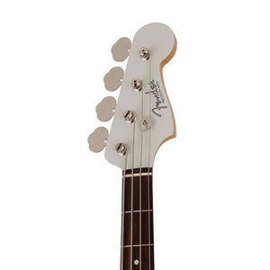 Fender Japan Traditional II 60s Precision Bass Guitar, RW FB, Olympic White / Red Stripes