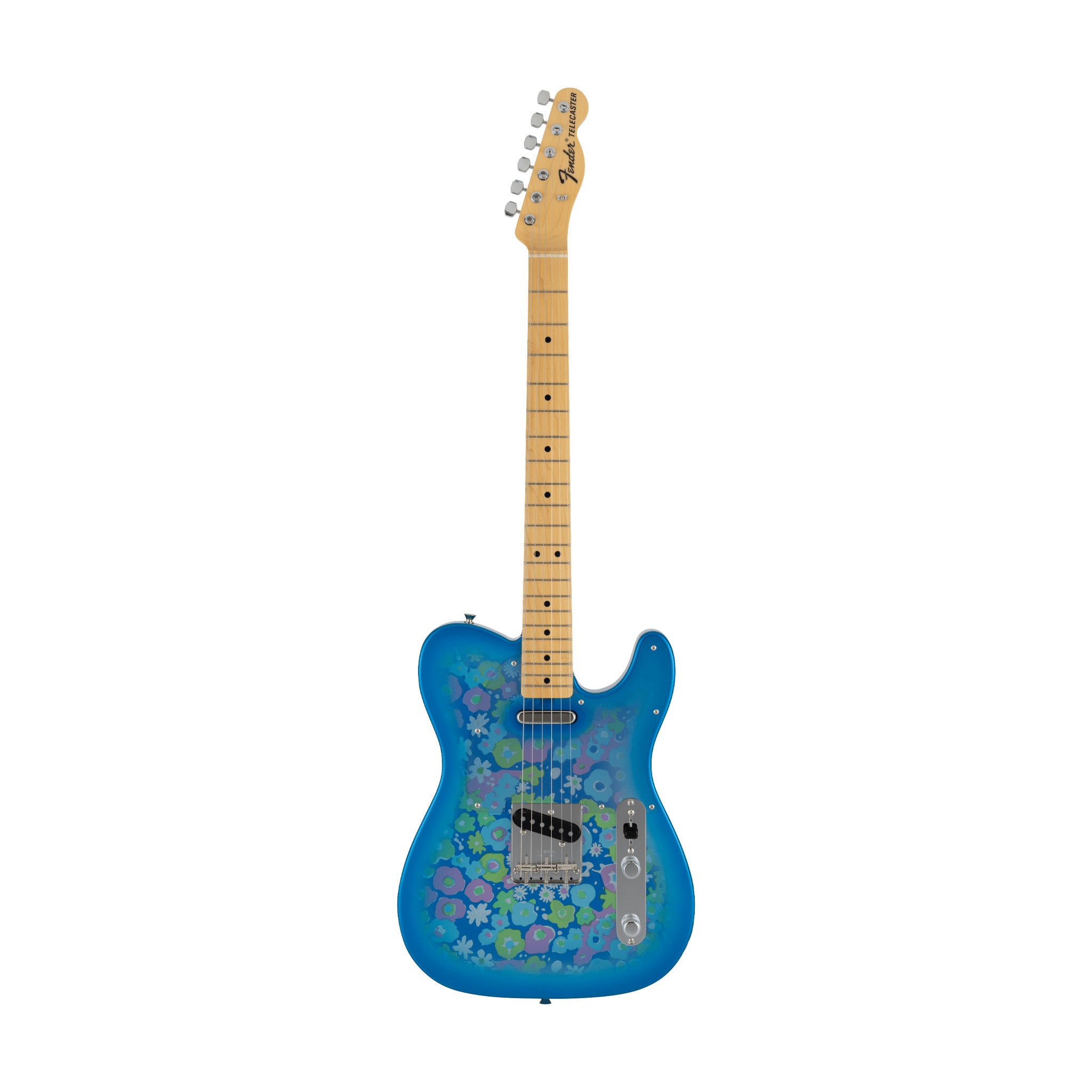 ギター Fender MIJ Telecaster Blue Flower Fender MIJ Limited Telecaster Electric Guitar, Maple FB, Blue