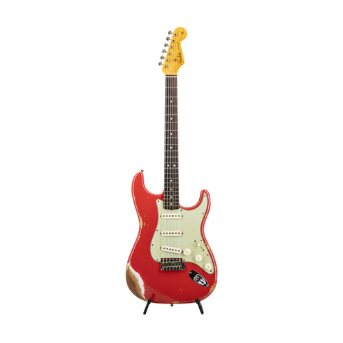Fender Custom Shop Limited 1963 Stratocaster Heavy Relic Electric Guitar, RW FB, Aged Fiesta Red