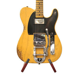 Fender Custom Shop Limited Edition 50s Vibra Telecaster Heavy Relic Guitar, Aged Butterscotch Blonde