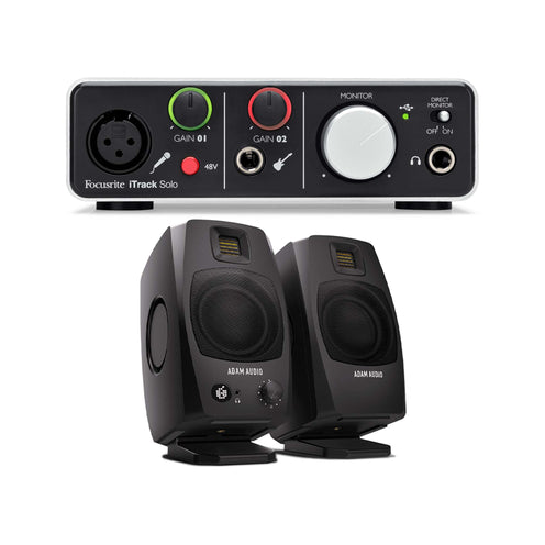 Focusrite iTrack Solo w/ Adam D3V Bundle, Black
