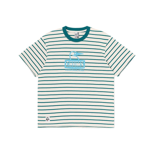 CHUMS Booby Face T-Shirt, Cream/Teal Green