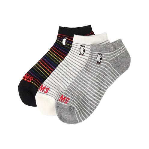 CHUMS 3P Booby Border Ankle Socks