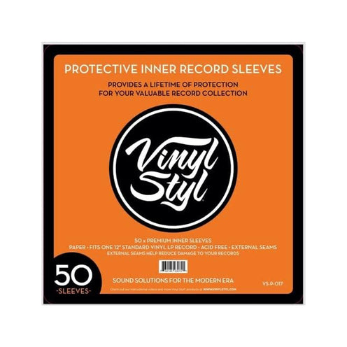 Vinyl Styl 12inch Protective Inner Record Sleeves - Square Corner, 50 Count, Clear