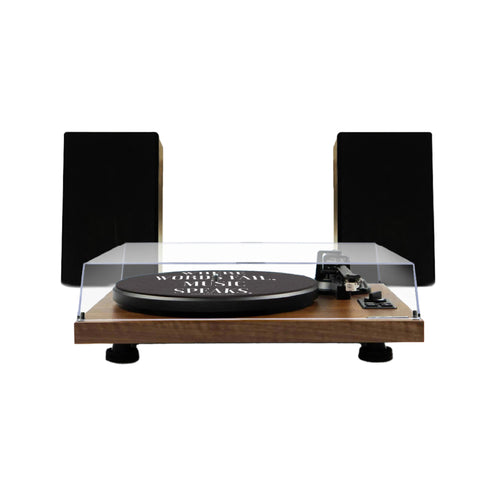 Gadhouse Henry Hi-Fi Turntable with Bookshelf Speakers, Mahogany