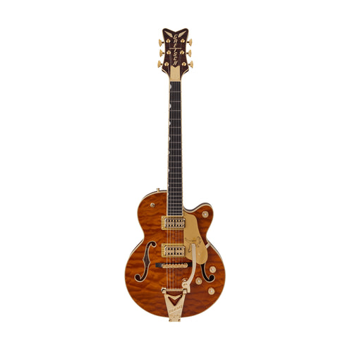 Gretsch Ltd Ed Falcon Center Block Jr Guitar w/Bigsby Quilted Maple, Ebony FB, Roundup Orange