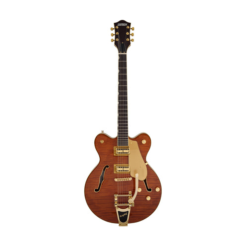 Gretsch Electromatic LTD Flame Okoume Broadkaster Double-Cut Guitar w/Bigsby, RW FB, Roundup Orange