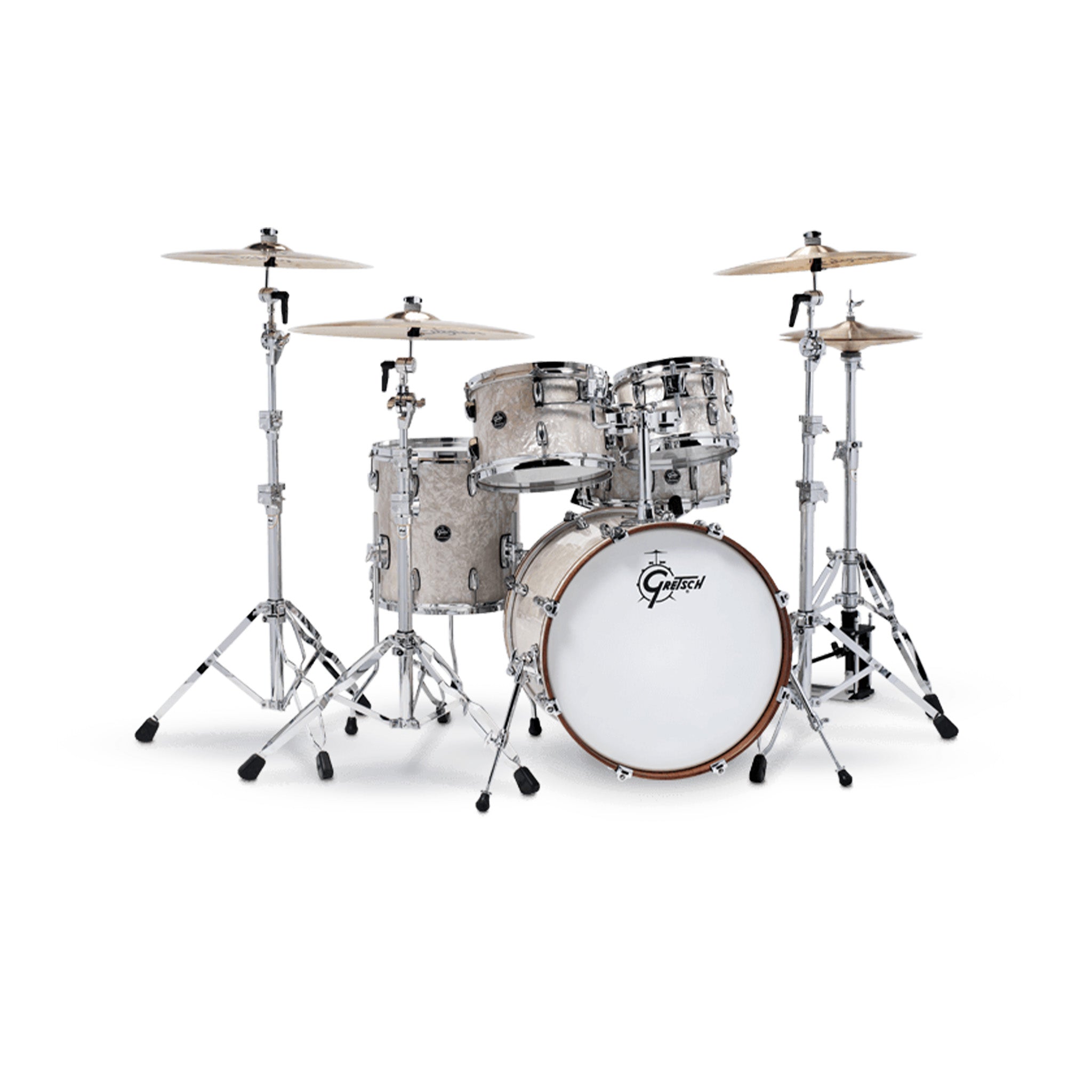 Gretsch RN2-E605-VP Renown Maple 5-Piece Drum Shell Kit Set (20inch Bass), Vintage Pearl