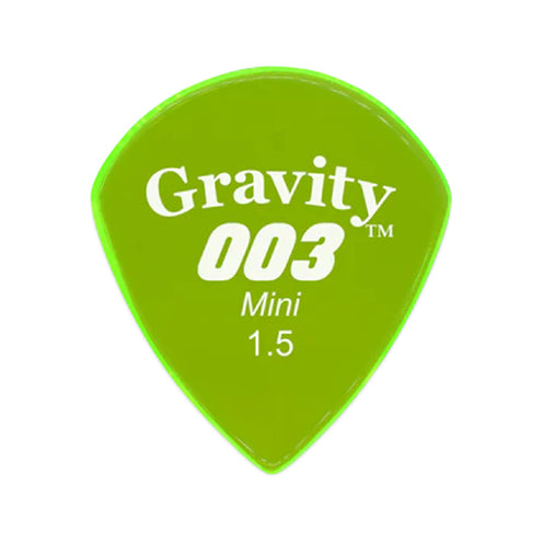 Gravity 003 Mini Jazz 1.5mm Guitar Pick, Polished Fluorescent Green
