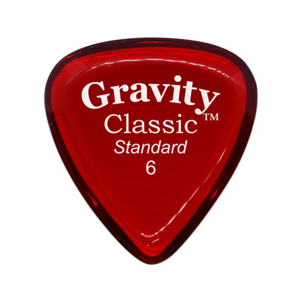 Gravity Classic Standard 6.0mm Guitar Pick, Polished Red
