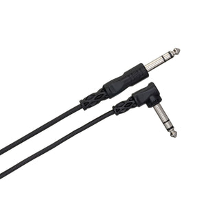 Hosa CSS-115R 15FT 1/4-inch TRS Male to Right Angle 1/4-inch TRS Male Balanced Interconnect Cable