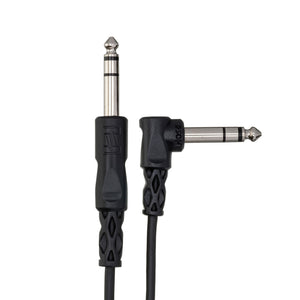 Hosa CSS-115R 15FT 1/4-inch TRS Male to Right Angle 1/4-inch TRS Male Balanced Interconnect Cable
