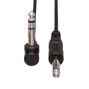 Hosa CSS-115R 15FT 1/4-inch TRS Male to Right Angle 1/4-inch TRS Male Balanced Interconnect Cable