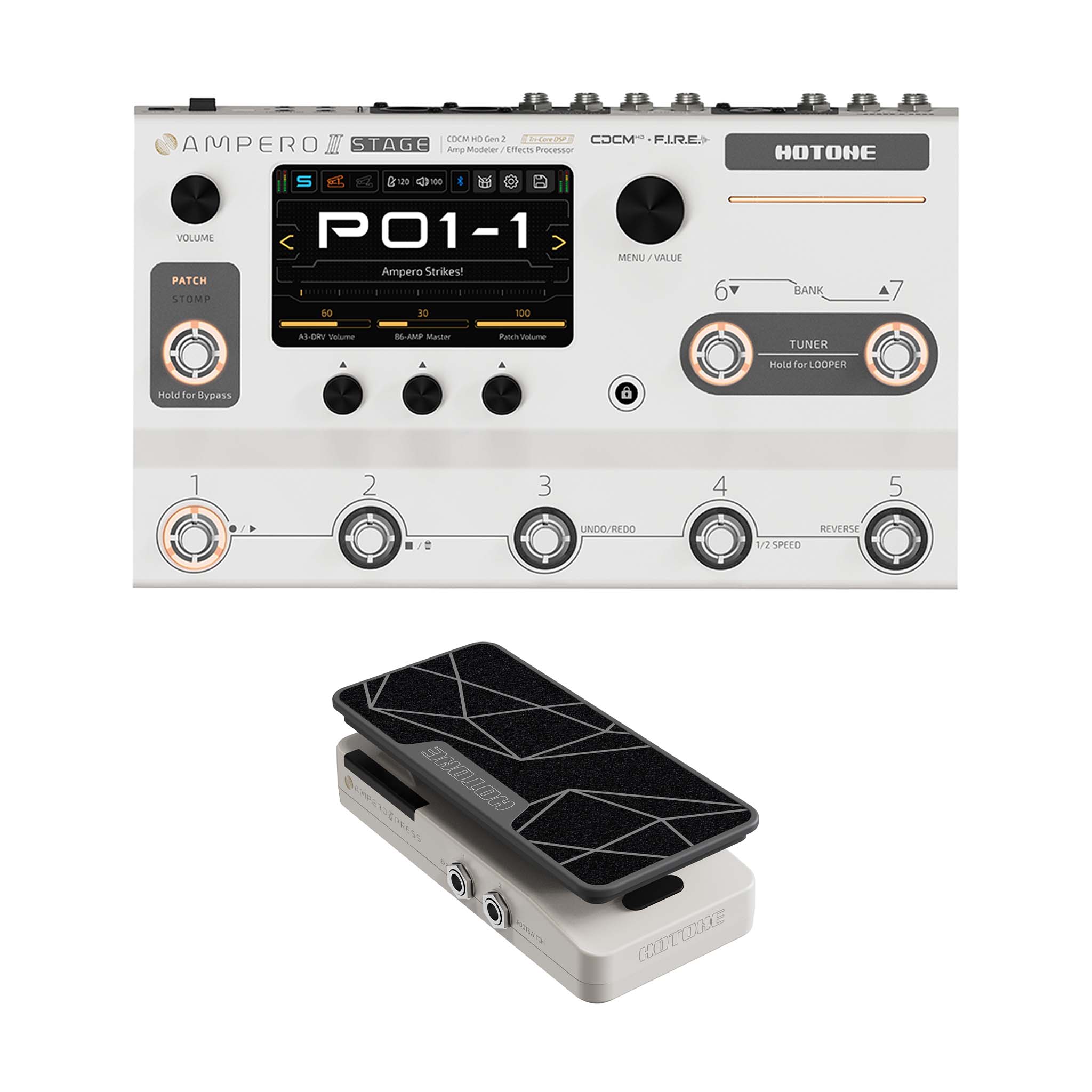 Hotone MP-380 Ampero II Stage Multieffects Pedal, Bundle – Swee
