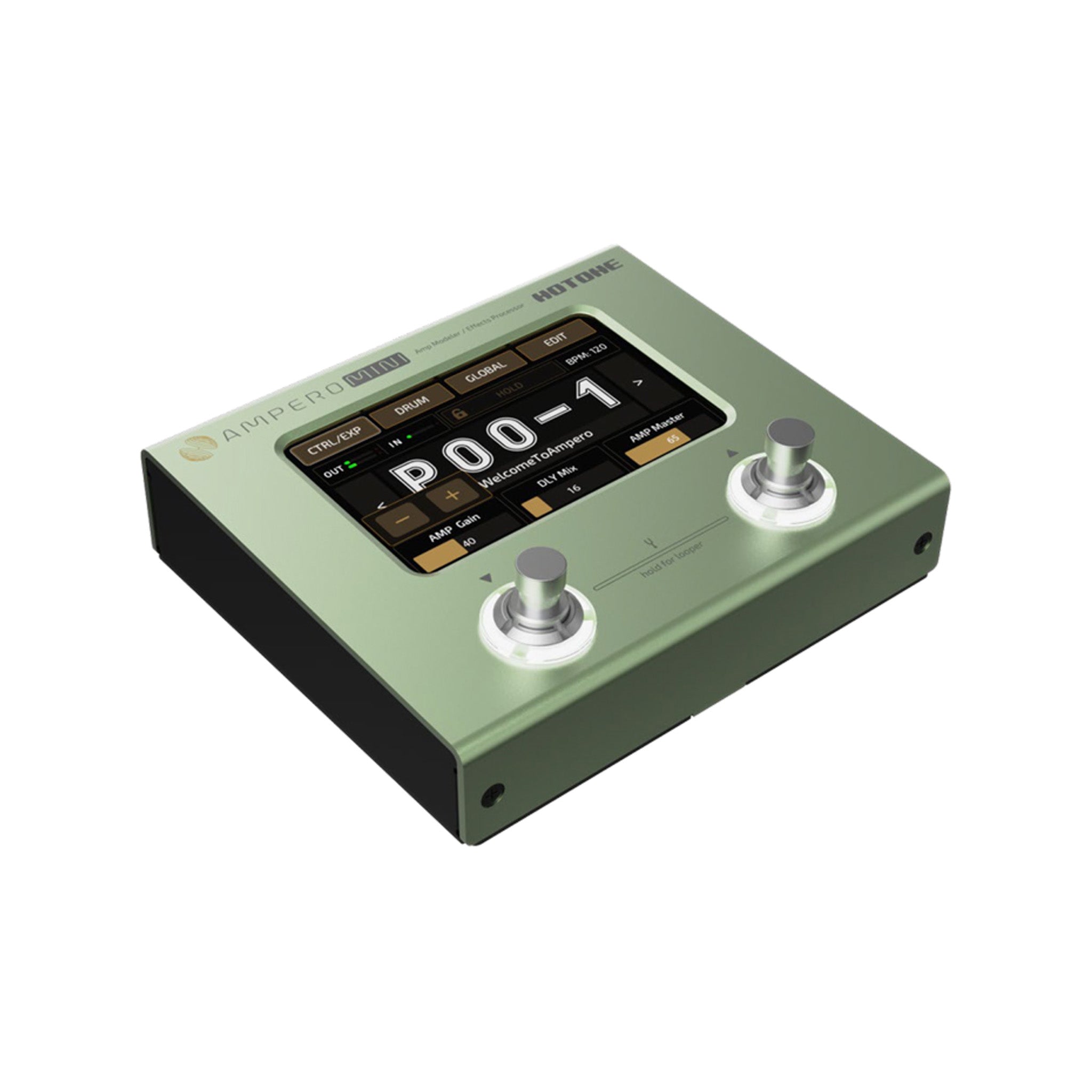 Hotone MP-50MC Ampero Mini Multieffects Pedal w/9V adapter, Macha