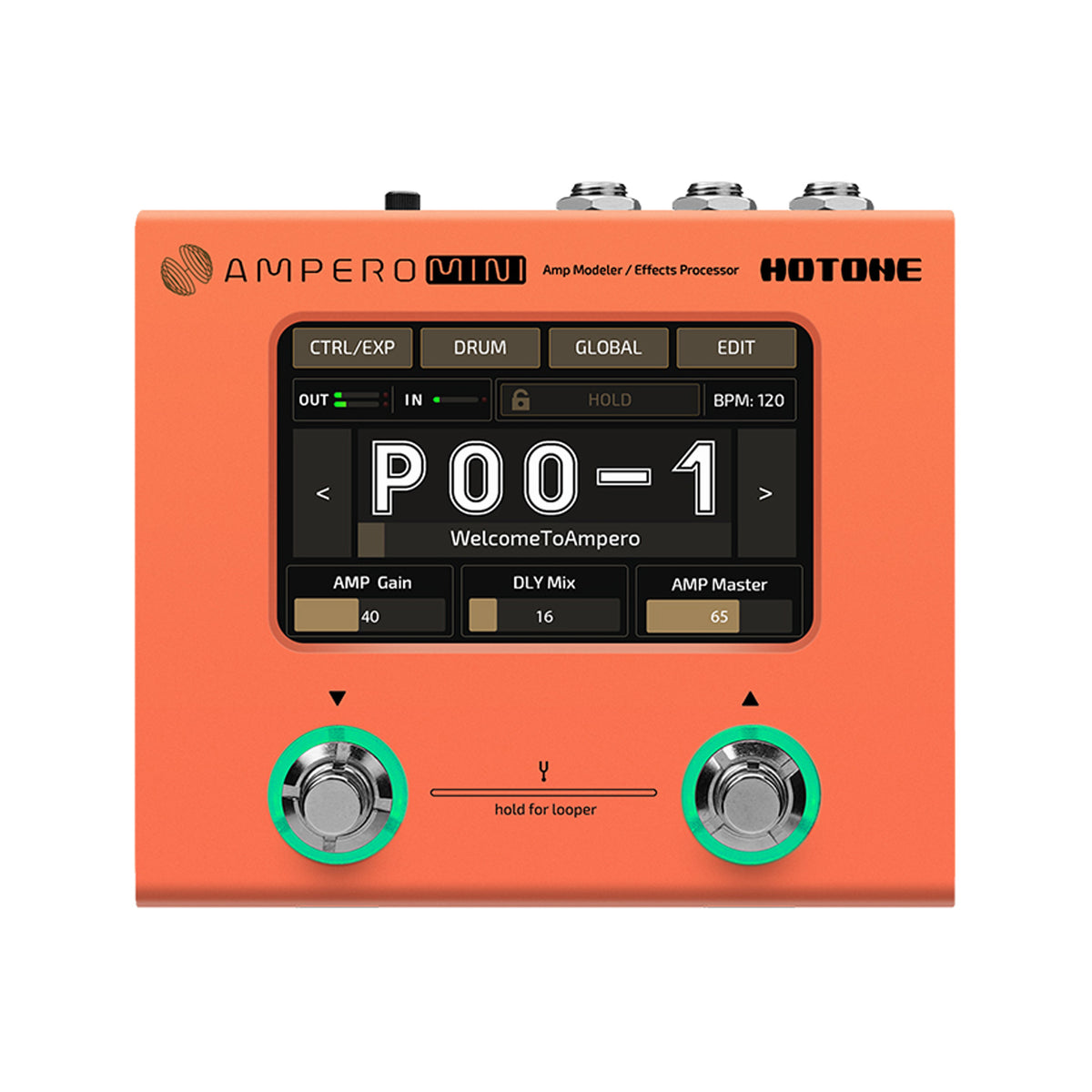 Hotone MP-50OR Ampero Mini Multieffects Pedal w/9V adapter