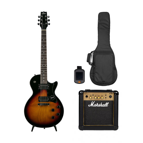 Heritage Ascent Collection H-137 Humbucker Electric Guitar w/ Marshall MG10G Bundle, Sunburst